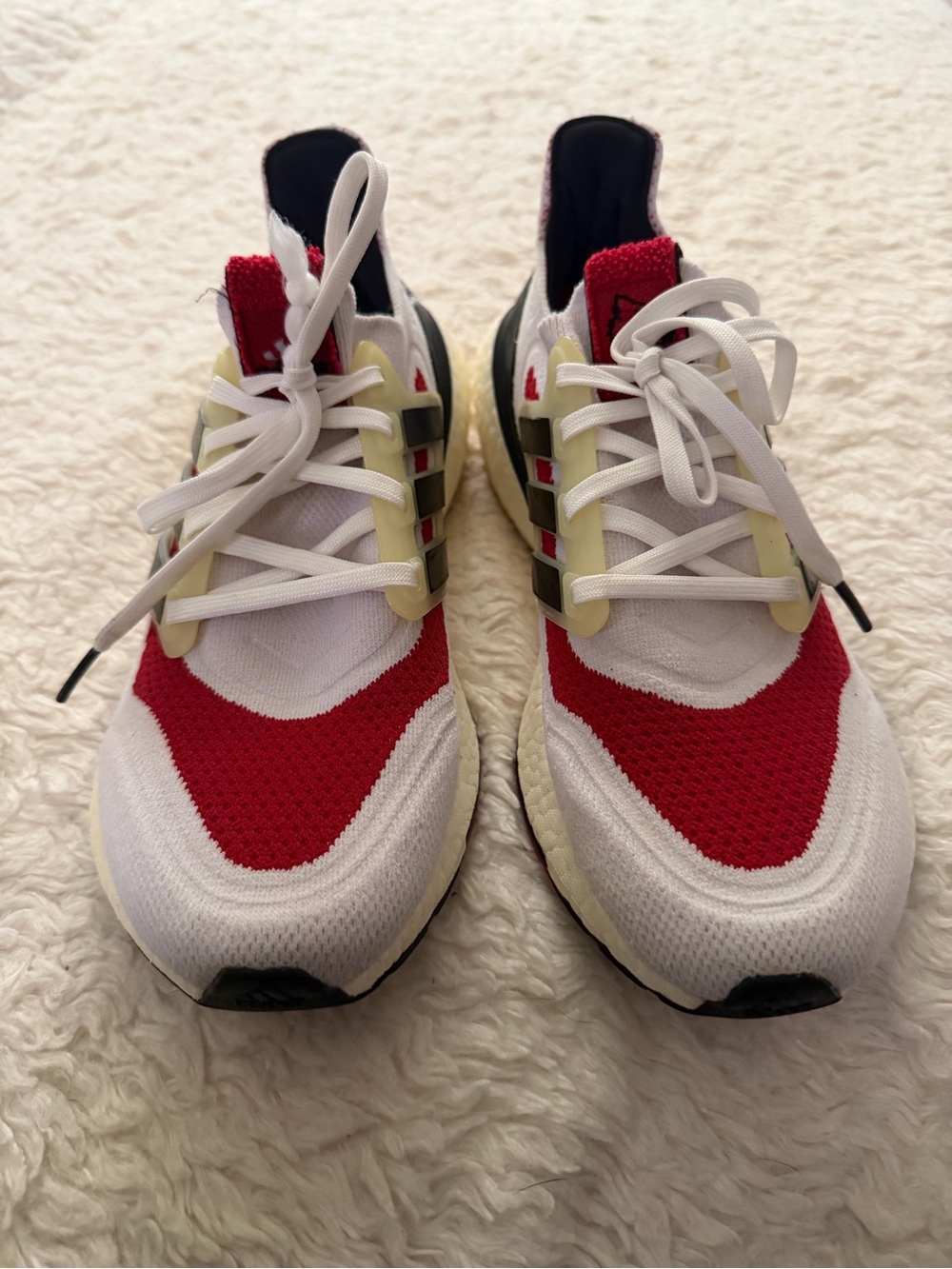 adidas Women's White and Red Athletic Running Shoes